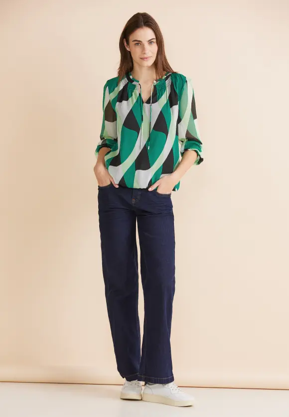 Smock Chiffonbluse - fresh spring green