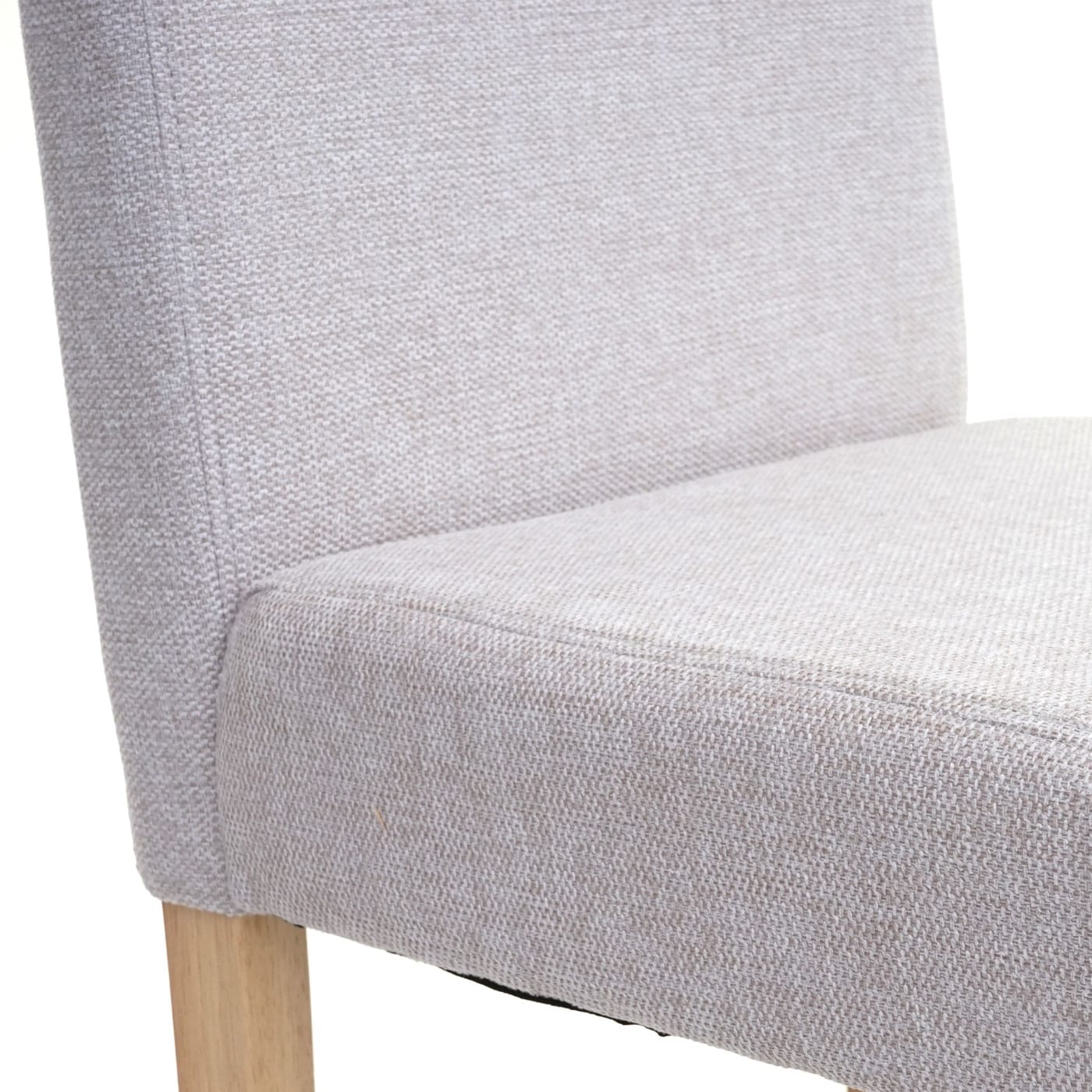 Esszimmerstuhl Littau, Küchenstuhl Stuhl, Stoff/Textil ~ creme-beige, helle Beine