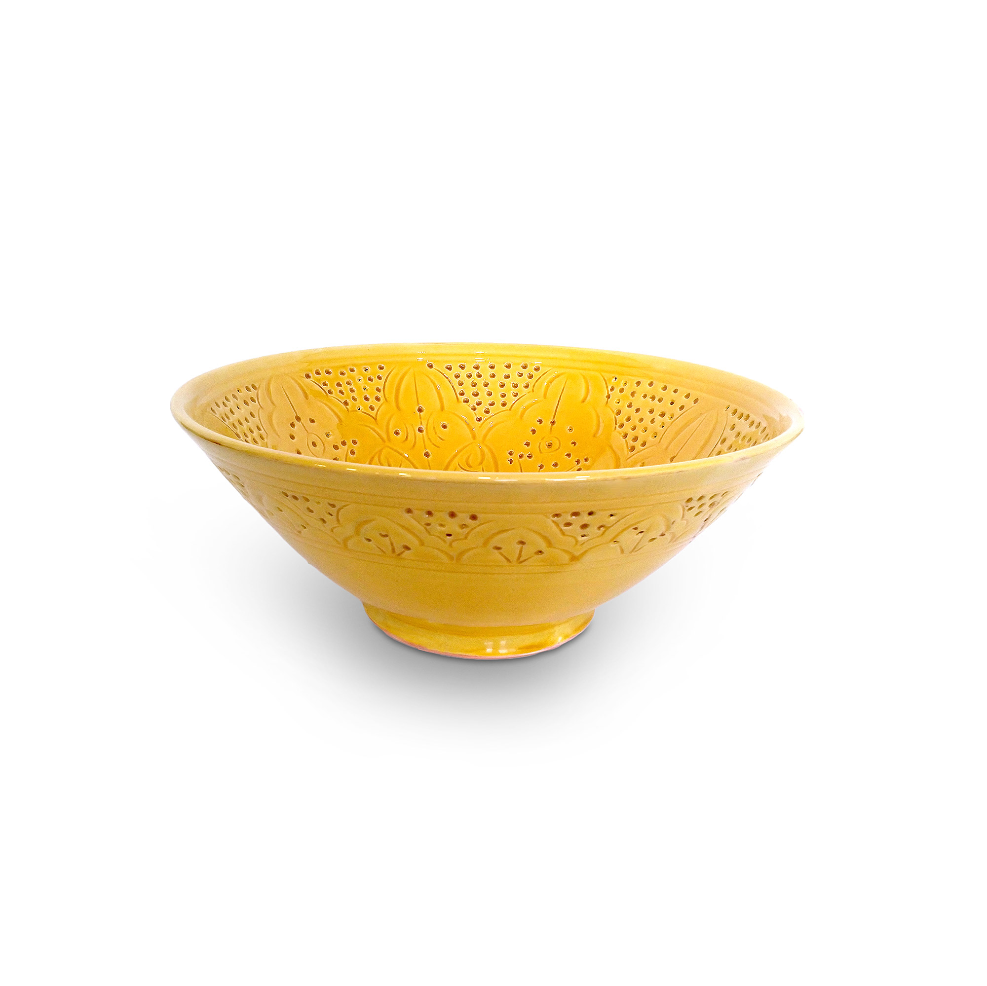 Zierschale gelb, Ø 30 cm, H 12 cm von fischer's lagerhaus