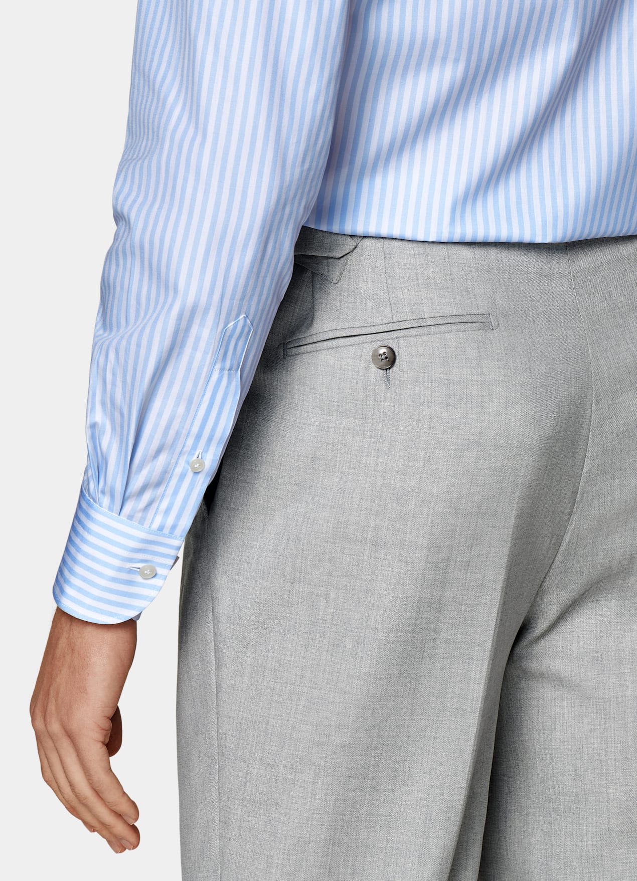 Chemise coupe ajustée en twill bleu clair