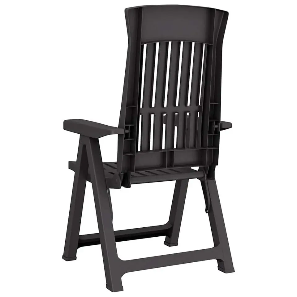 vidaXL - Verstelbare Tuinstoelen - Antraciet - Polypropyleen - 2 stuks
