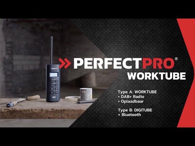 PerfectPro WORKTUBE NiMH 12V Accu Compacte bouwardio - DAB  - werkt op netstroom & batterijen