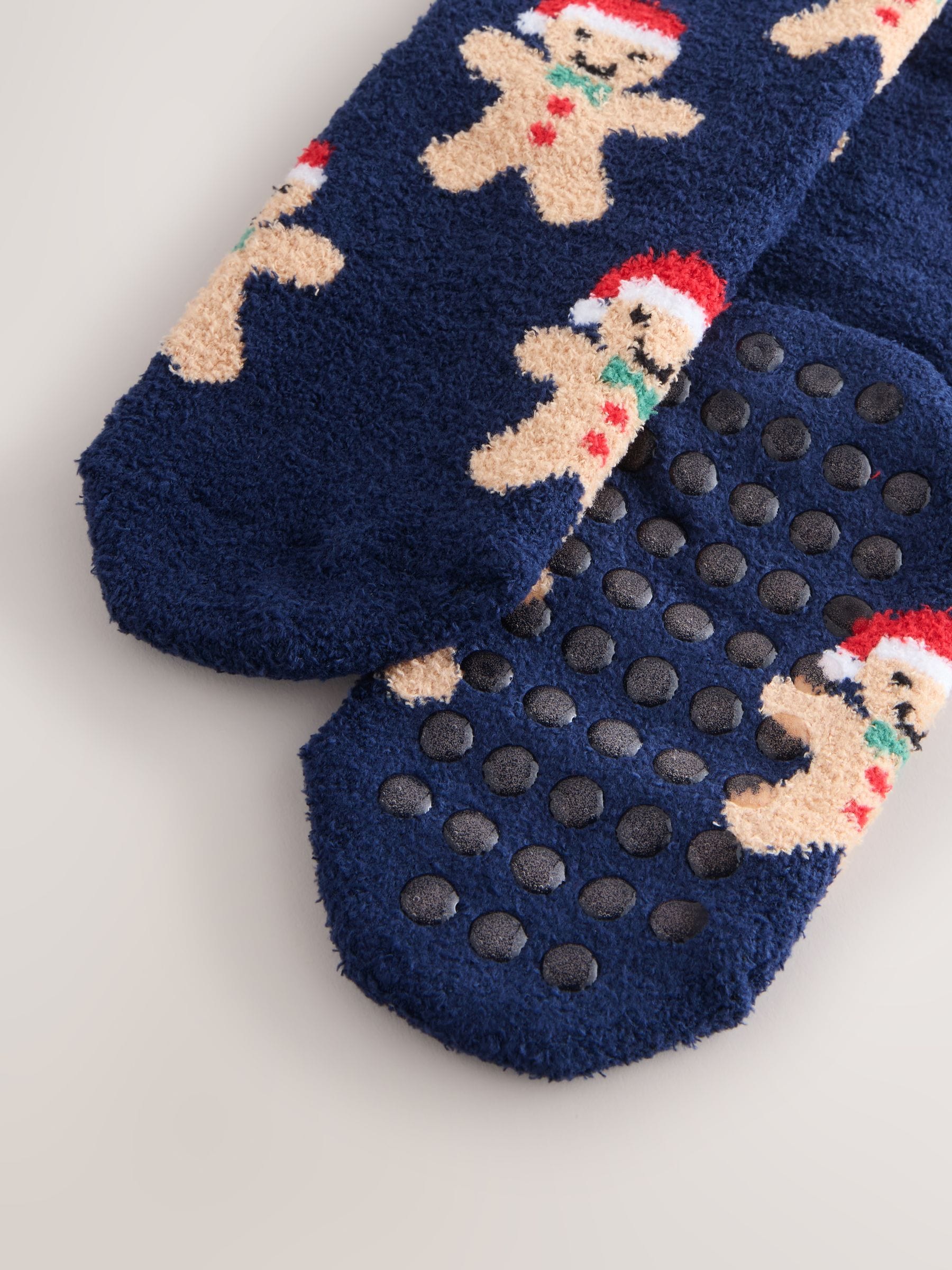 Marineblauw peperkoek - Set van 1 paar behaaglijke kerstsokken