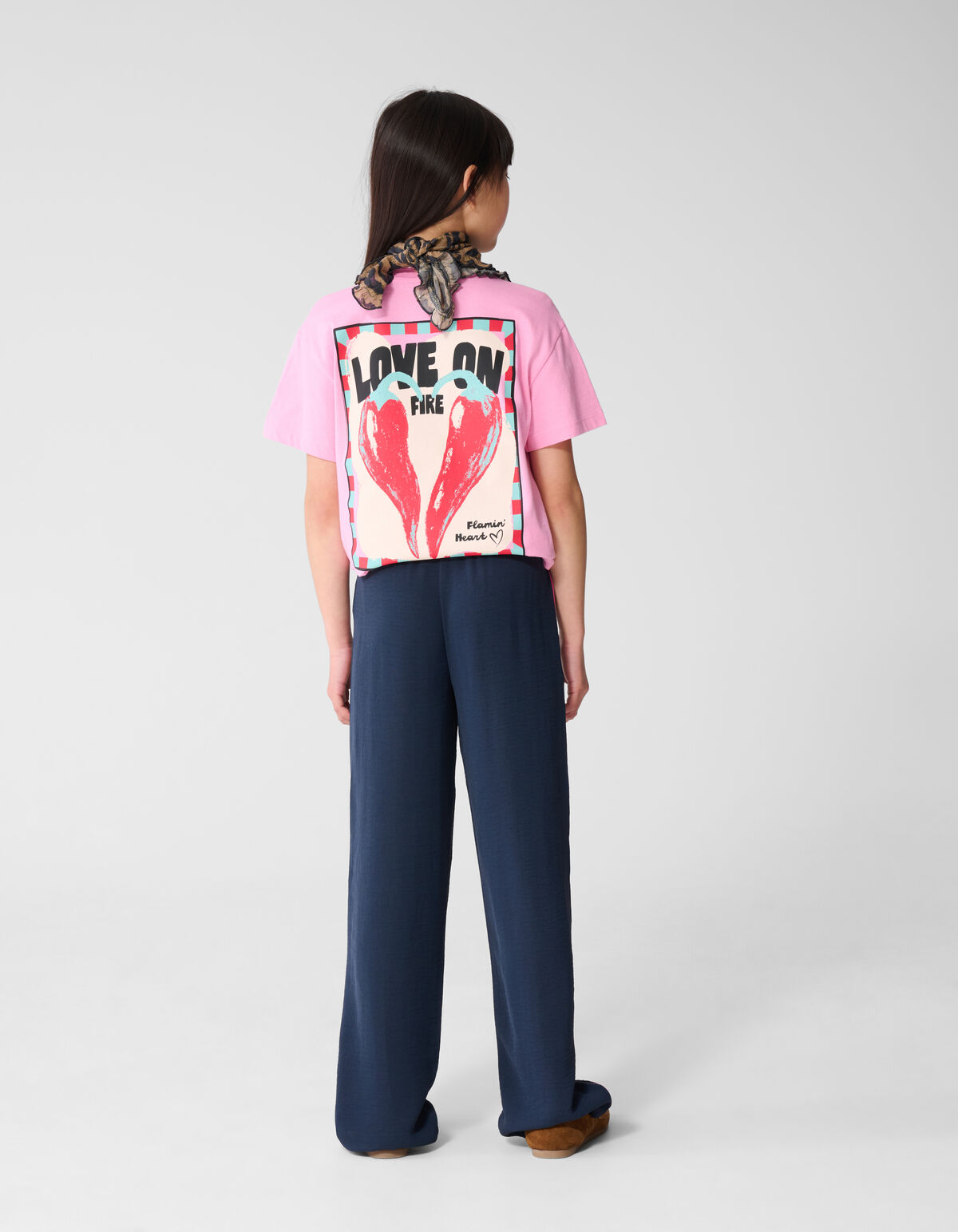 Piping Wide Leg Fit Broek Donkerblauw