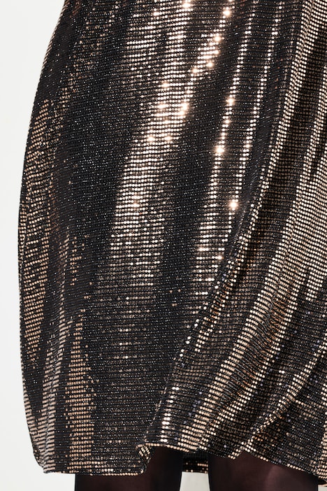 Kleid, A-Linie, Pailletten-Optik, 3/4-Ärmel