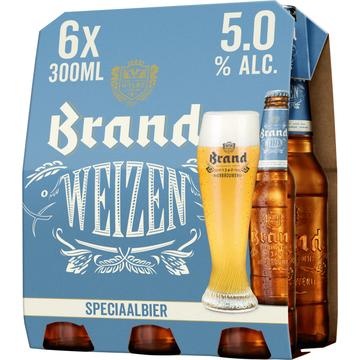 Brand Weizen Bier Fles 6 x 300ml