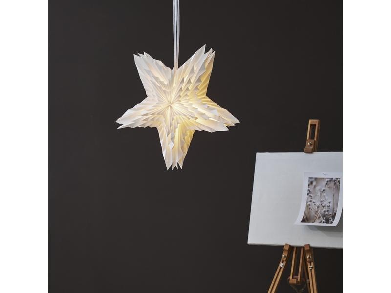 Star Trading Papierstern 50 cm, Weiss Weisser Papierstern