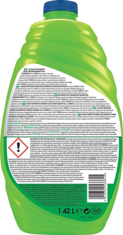 Turtle Wax - Max Power - Auto Shampoo - Krachtige Reiniging - Schuimende Formule