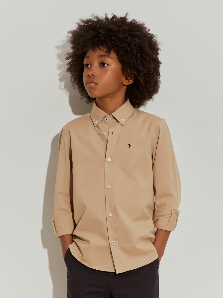 Camisa de algodão manga comprida