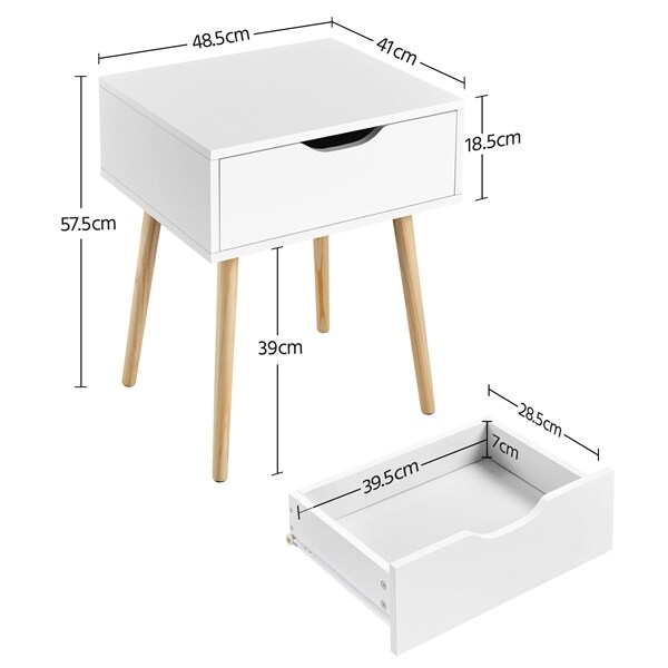 Yaheetech Nachttisch Nachtkommode nordisch Beistelltisch Kiefernholz Stoffschublade Massiv Kommode Sideboard Couchtisch mit 4 Füßen