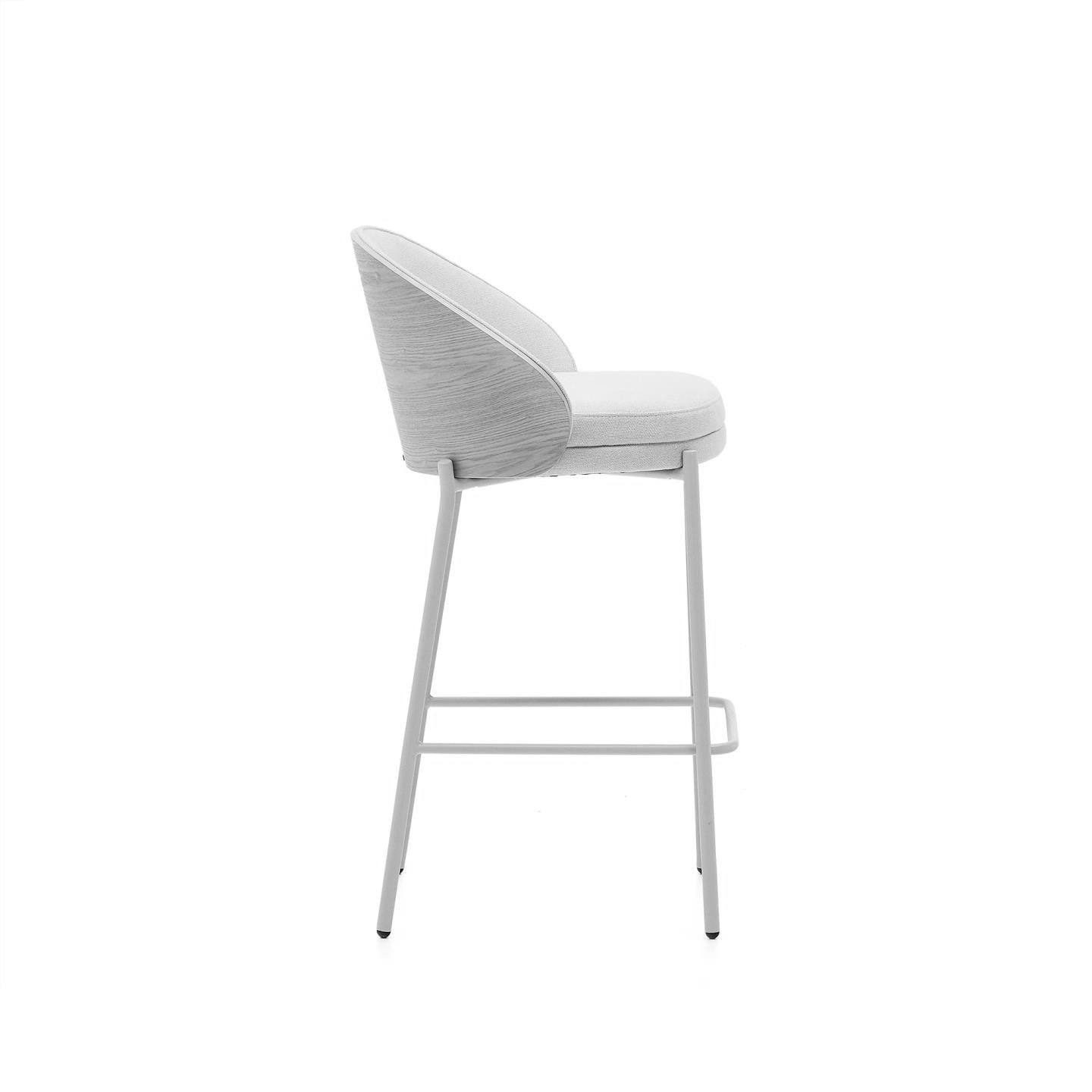 Kave Home Barhocker EAMY Chenille-Bezug beige/braun/beige