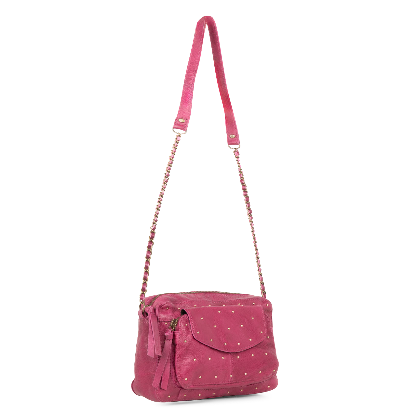 NAINA - Sac bandoulière à studs en cuir | Violet