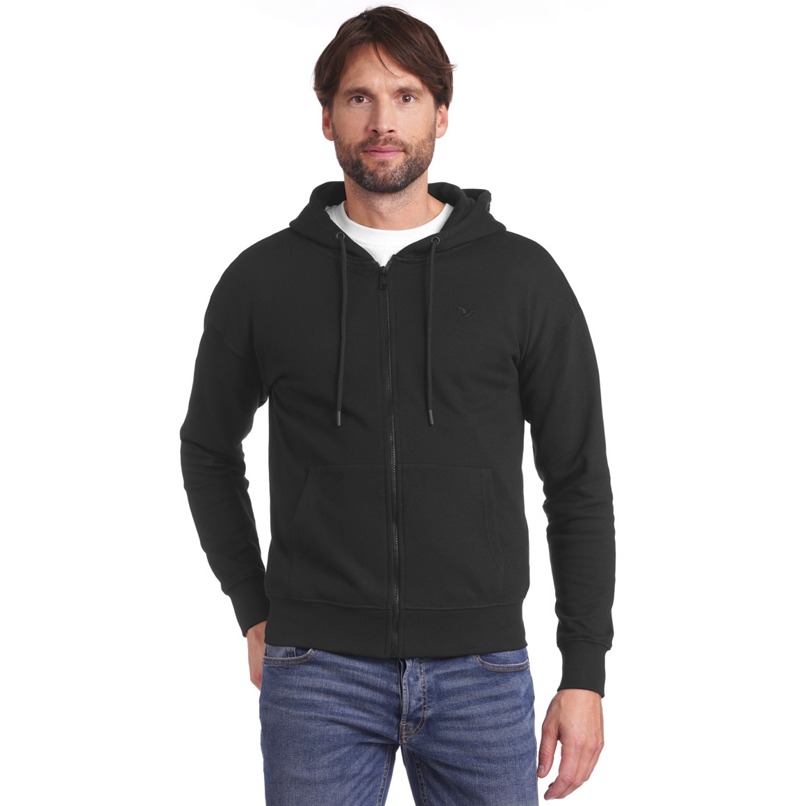 Jonas Nielsen Herren Sweatjacke mit Kapuze schwarz