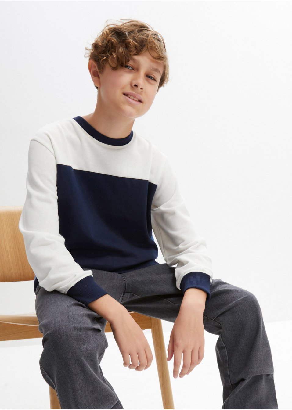 Sweat-shirt garçon, style color block