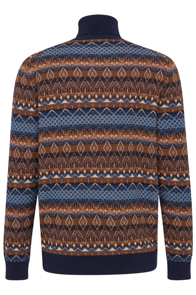 bugatti Rollkragenpullover , mit Multicolor-Muster