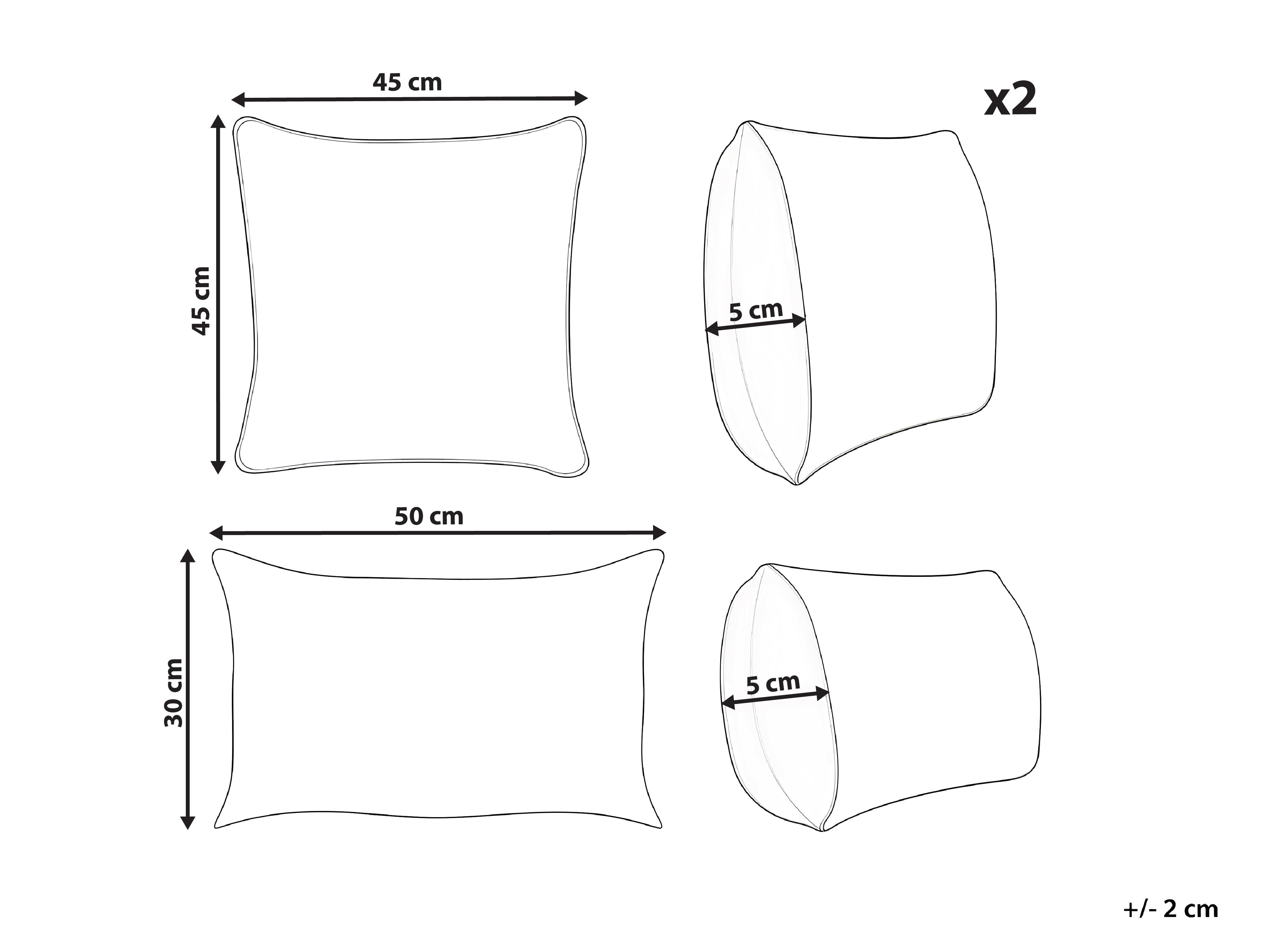 Set van 3 sierkussens HOPEA Katoen 30 x 50 cm 45 x 45 cm Meerkleurig bloempatroon