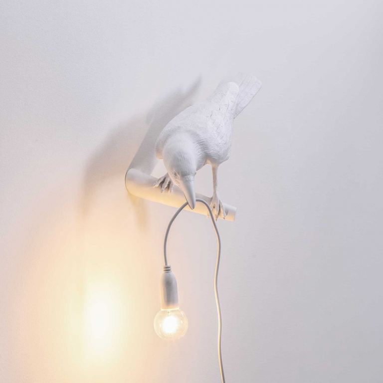 Seletti Bird Looking wandlamp links buiten wit