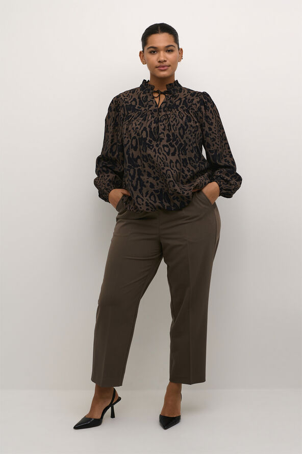 Kaffe Curve KCjola Blouse Major brown/black leopard