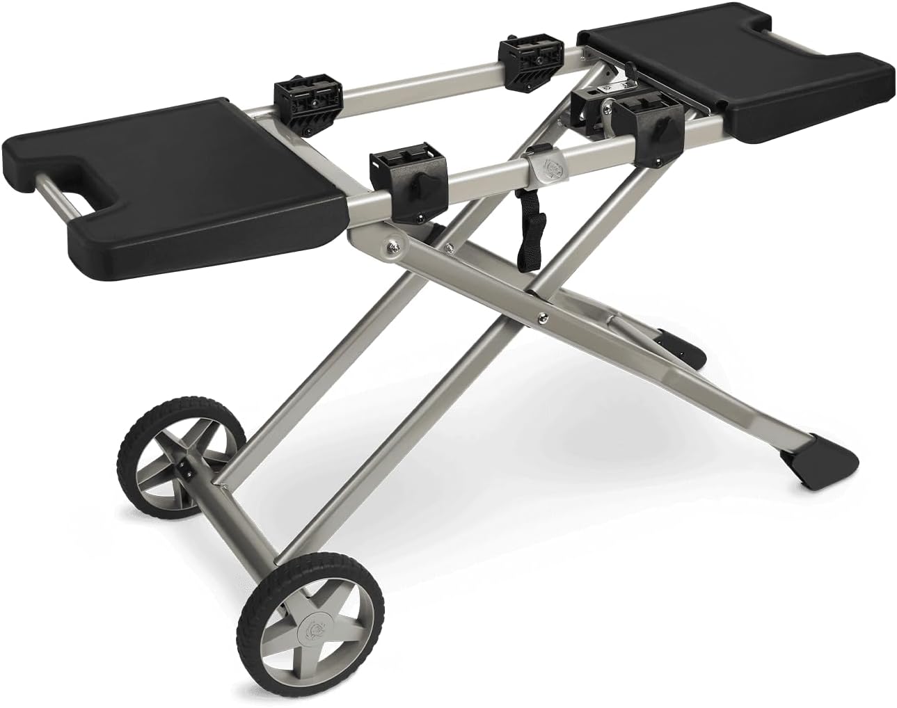 BURNHARD® - Deutsche Marke - Rollwagen für Gasgrill Wayne, Gestell aus massivem Stahl, Kunststoff Seitentische