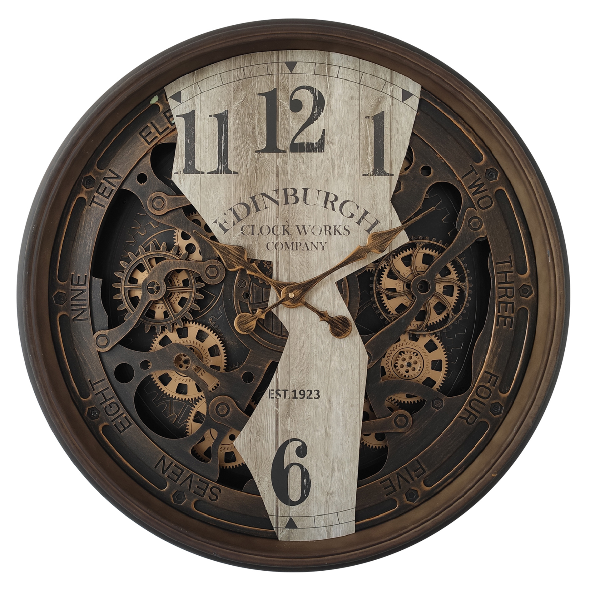 Wanduhr - Rost-Optik - arabische Zahlen - Ø 76 cm