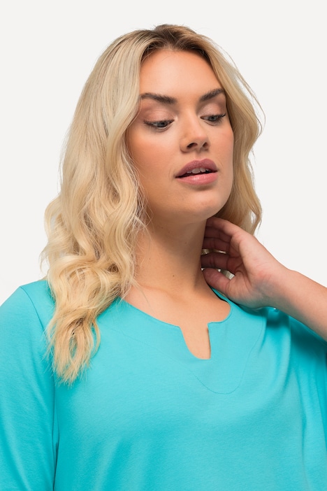 T-Shirt, A-Linie, Tunika-Ausschnitt, Halbarm