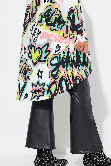 Hoodie, A-Linie, Graffiti-Print, Kapuze