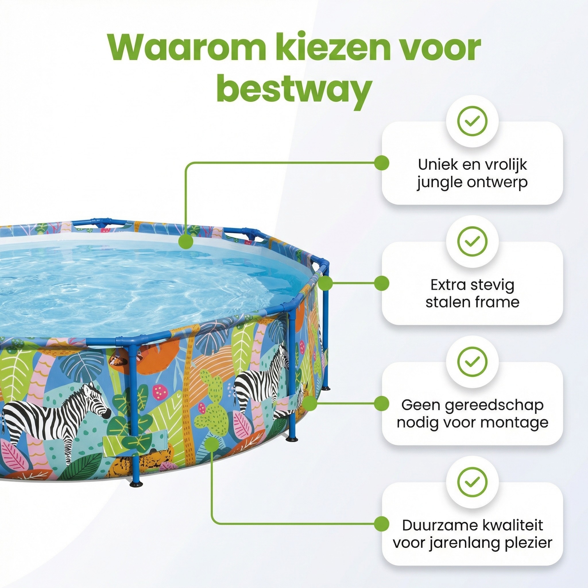 Bestway Steel Pro 305x66cm Zwembad - Jungle