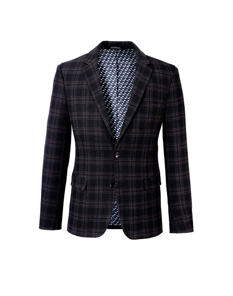 Veste noire à carreaux