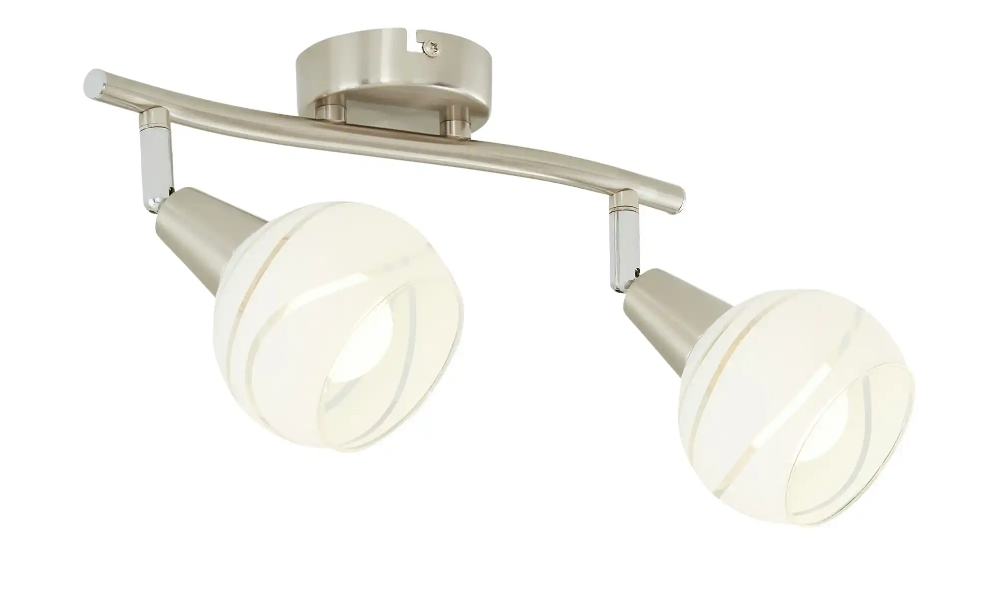 Deckenstrahler, 2-flammig, Glas weis/transparent