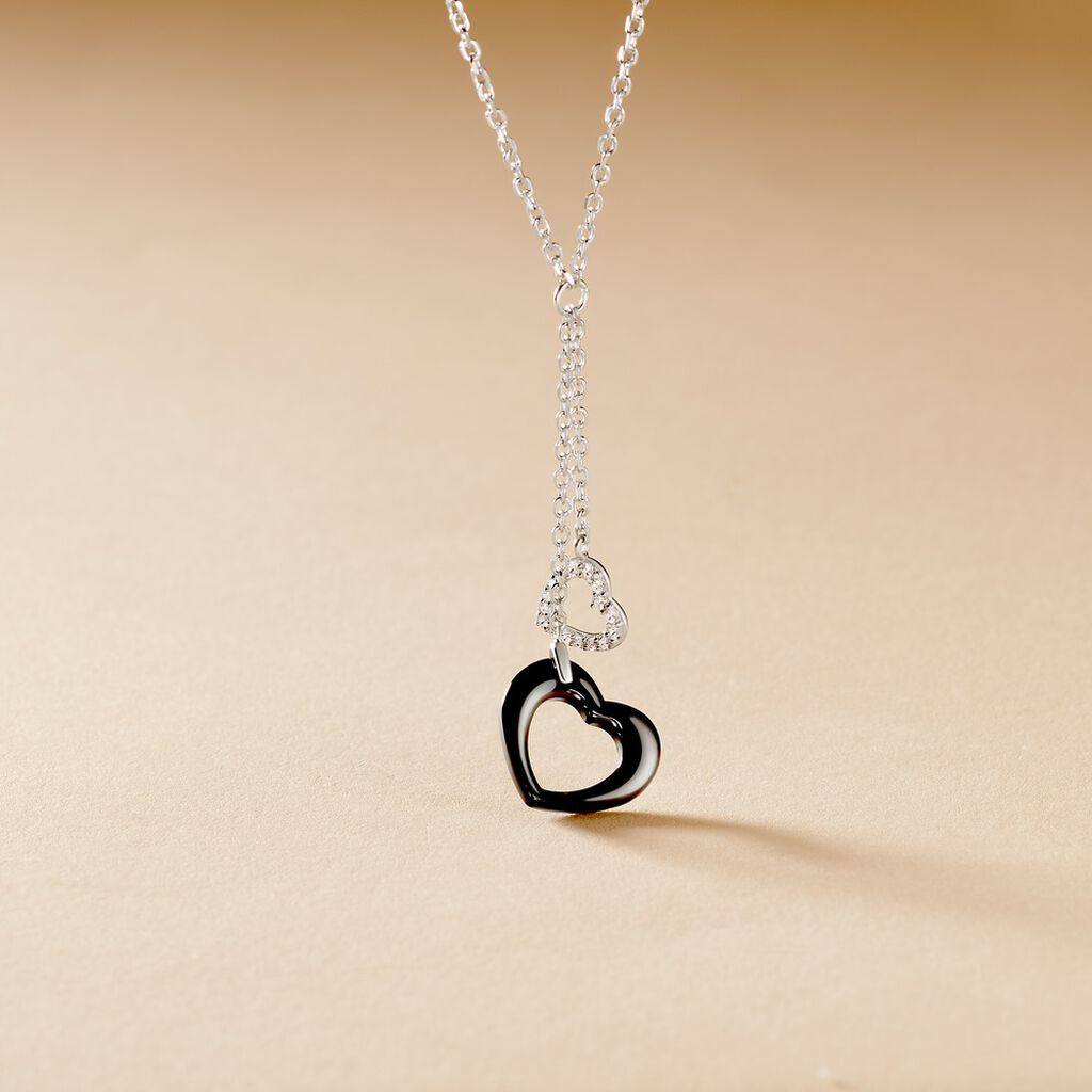Collier Anissa Argent Blanc Céramique Et Oxyde De Zirconium