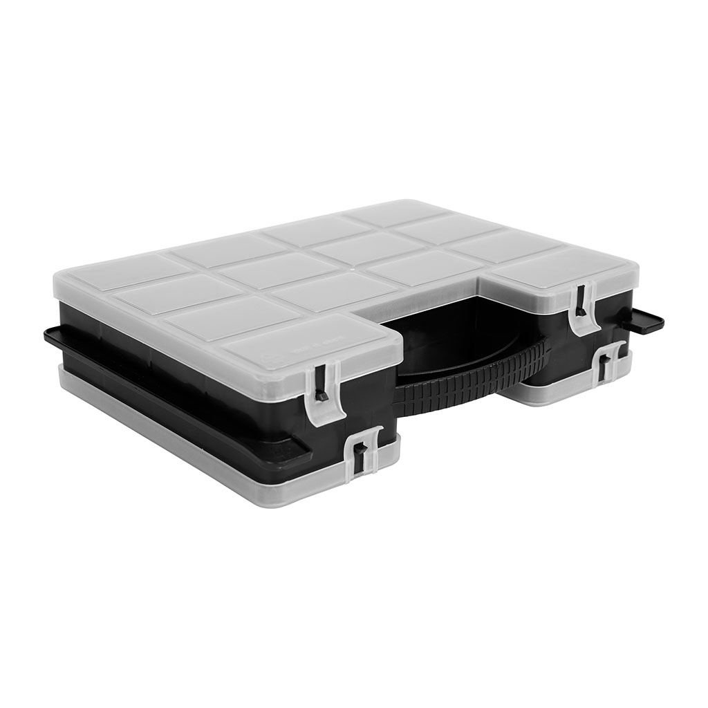 Boîte de rangement 14 cases double plastique 29x23x7cm