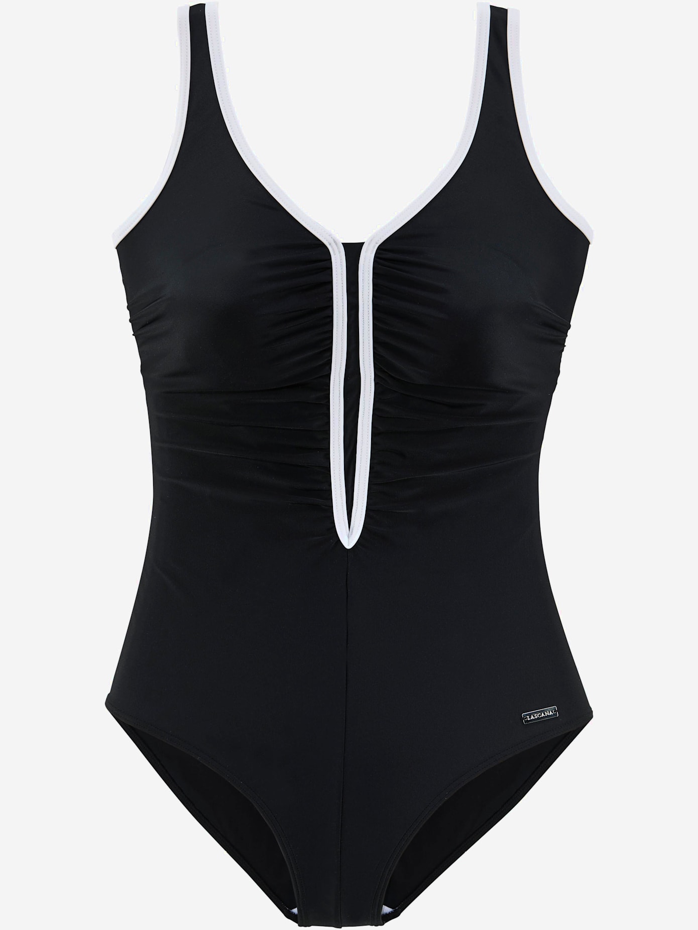 Maillot de bain coupe sportive avec passepoil contrasté