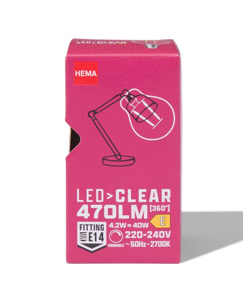 ampoule led clear E14 4,2W 470lm dim