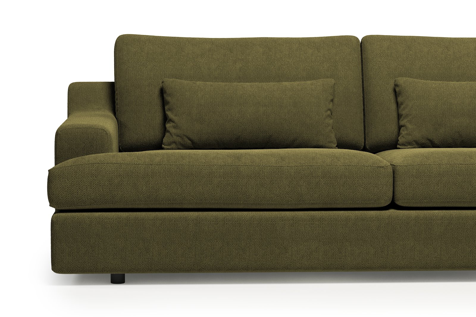 Roma 3-seter XL Tekstil Mito 88 Moss Green med sorte ben