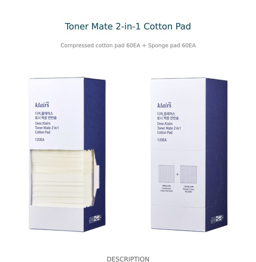Beste Klairs - Toner Mate 2 in 1 wattenschijfje