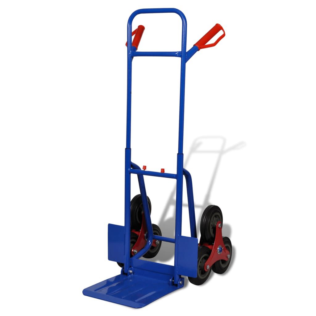vidaXL Opvouwbare handkar met 6 wielen blauw