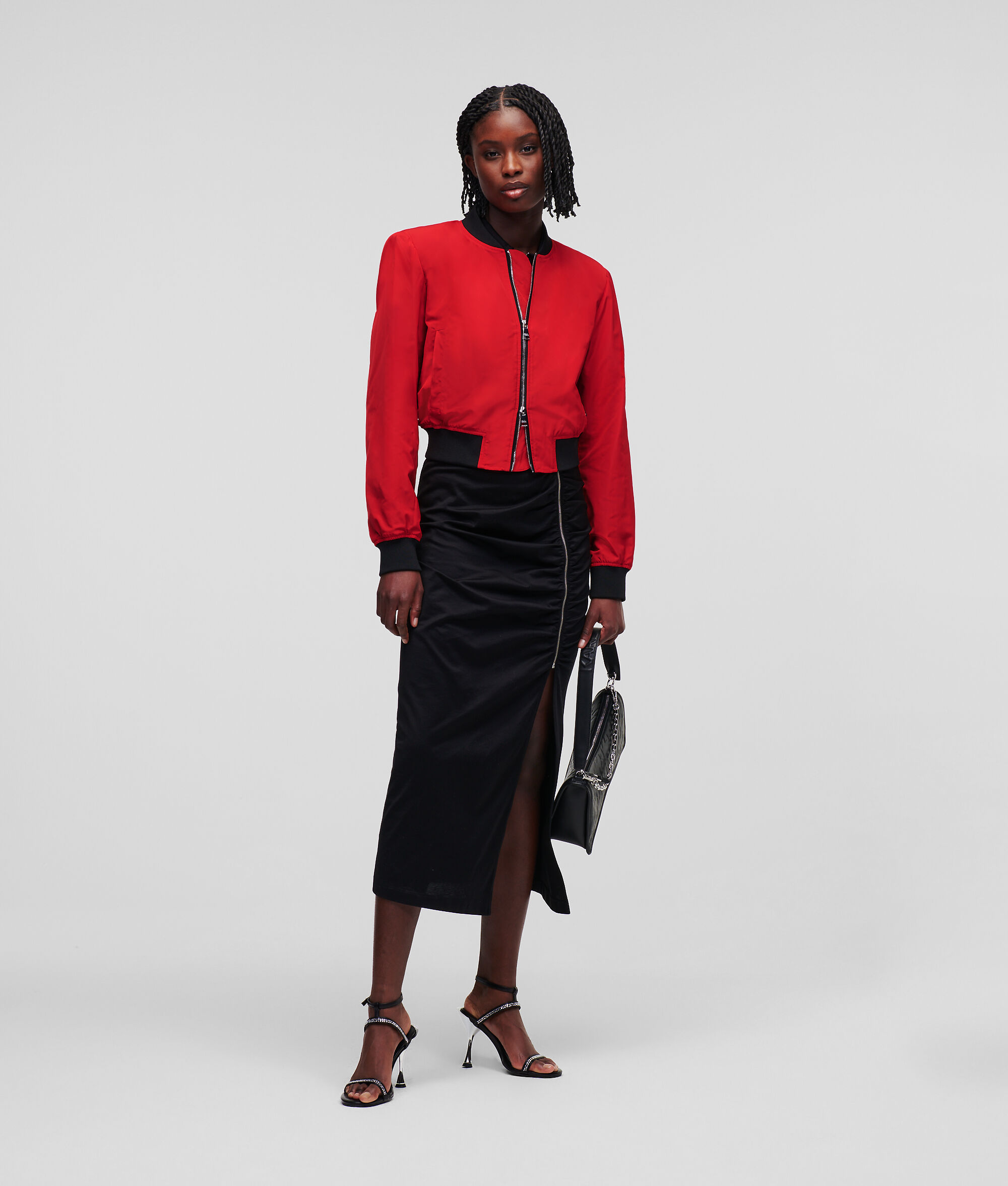 BLOUSON AVIATEUR CROPPED AVEC ÉPAULETTES