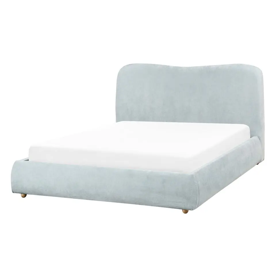 BLAGNAC - Tweepersoonsbed - Lichtblauw - 140 x 200 cm - Stof