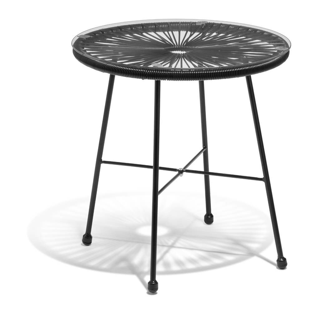 Table basse de jardin Urban plateau design filaire noir