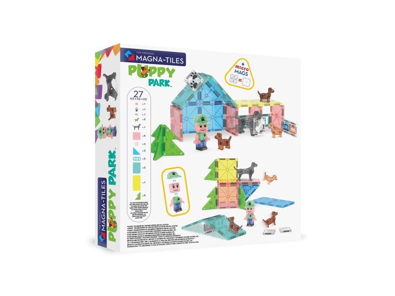 Magna-Tiles Puppy Park 27 Teile Bau-Set mit 27 magnetischen Teilen