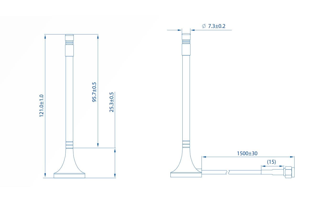 WLAN-Antenne PR1KRF30 RP-SMA 2 dBi RundstrahlTeltonika WLAN-Antenne Magnetisch mit Verbindungskabel 1.5m