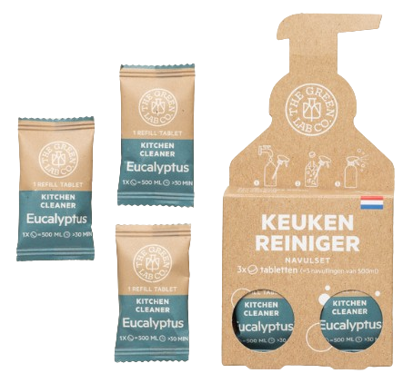 The Green Lab Co Navul Keukenreiniger Tabletten Eucalyptus 3 Stuks