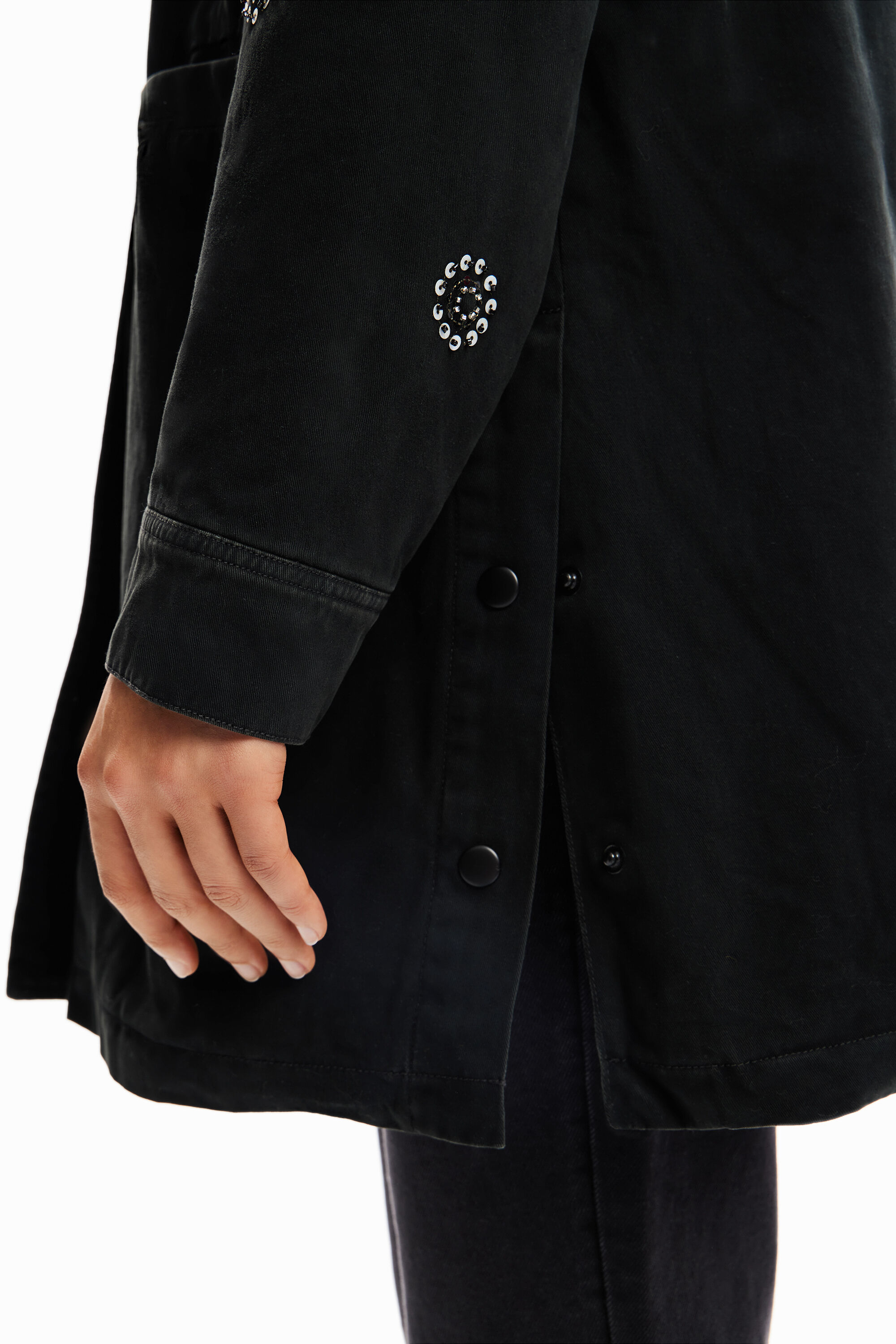 Parka capuche broderies