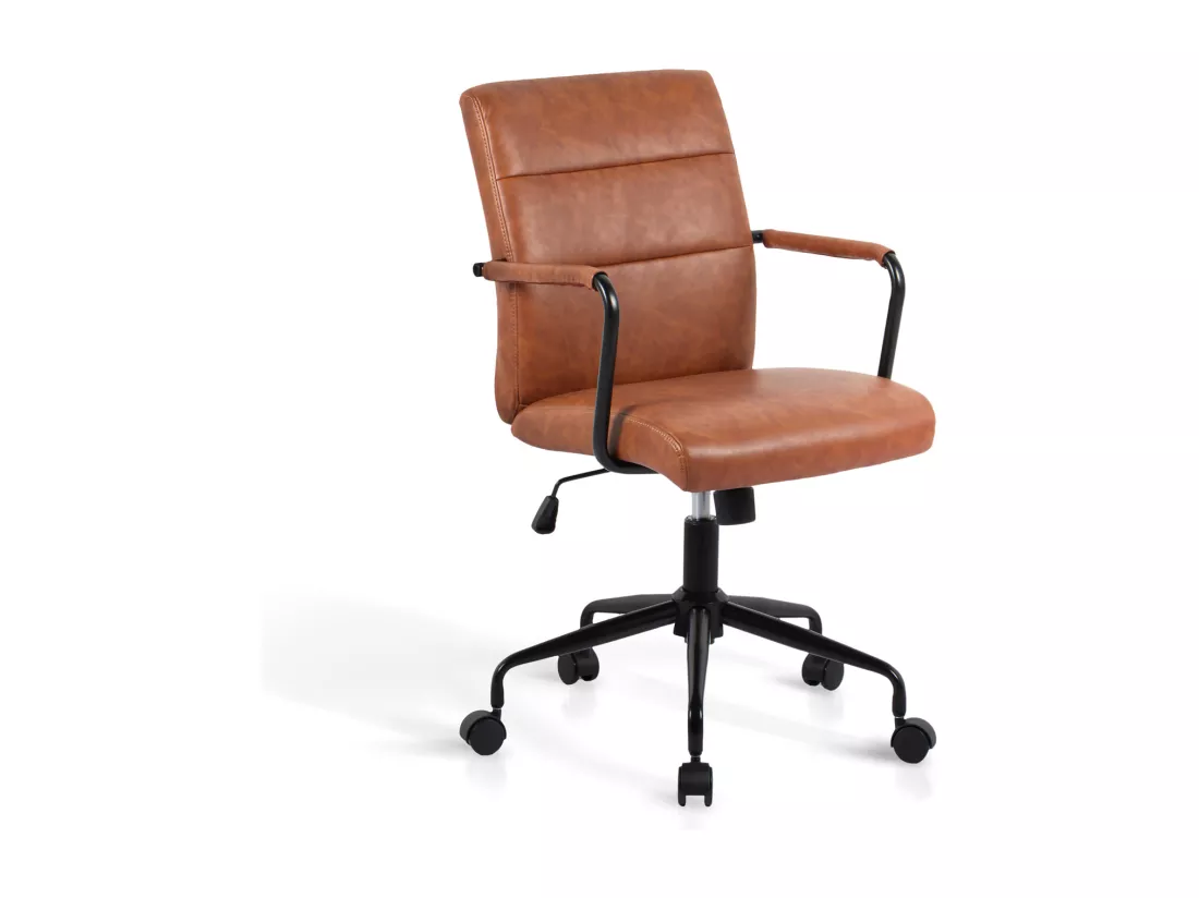 Chaise de bureau H91-99cm x L64cm x P70cm - marron - Oli