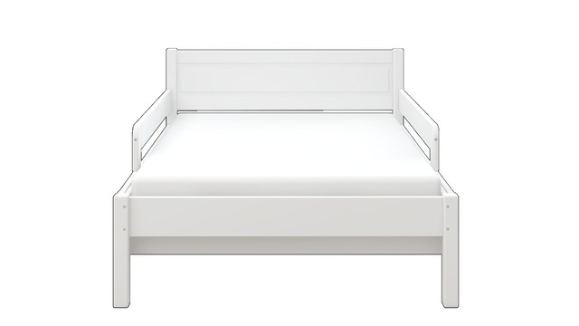 GOODproduct Kinderbett »Hero, Massivholzbett, ausziehbar von 140 bis 200 cm, FSC®« 90cm Breite, 140-200cm Liegefläche,  massive Kiefer, mit Lattenrost, zeitlose Optik,  Rausfallschutz