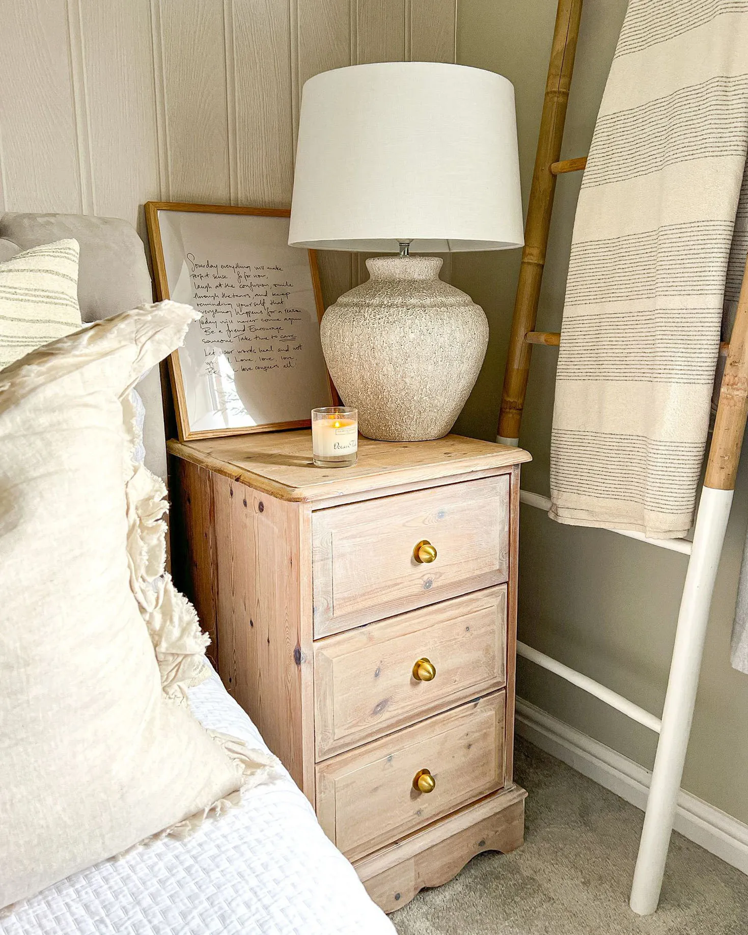 Tafellamp CAINE Keramiek Lichtbeige