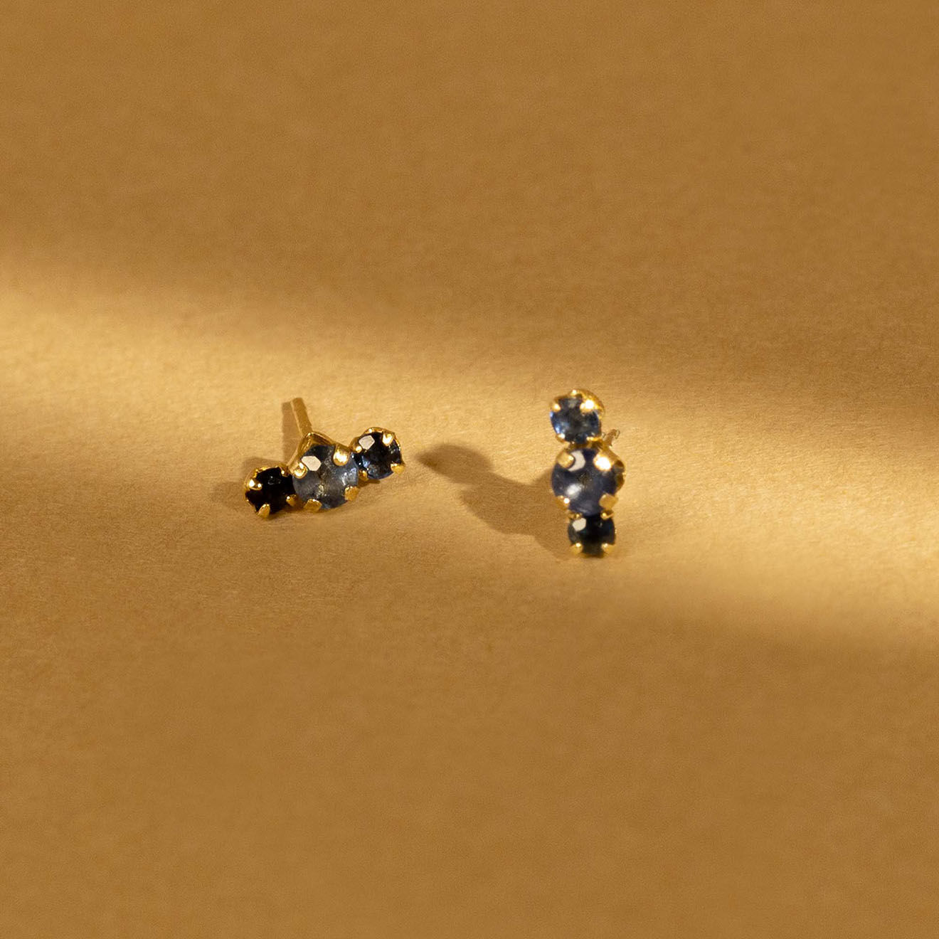 Instant d'Or Boucles d'oreilles Saphirs Eblouissants 0.42 ct  or jaune