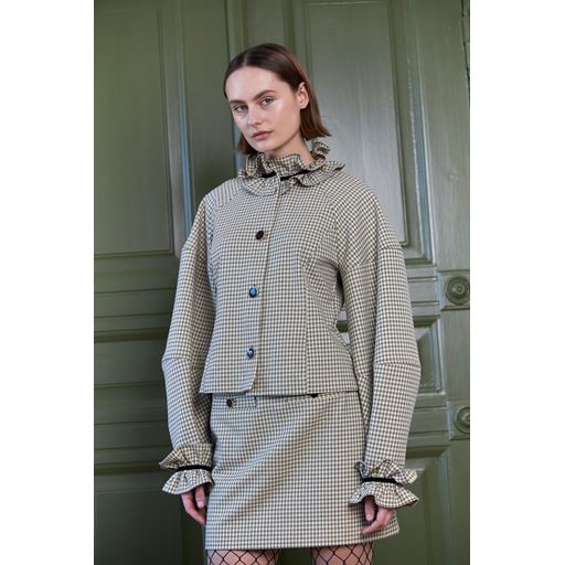 Stella Nova Perla Jakke, Beige/Black Checks, 36