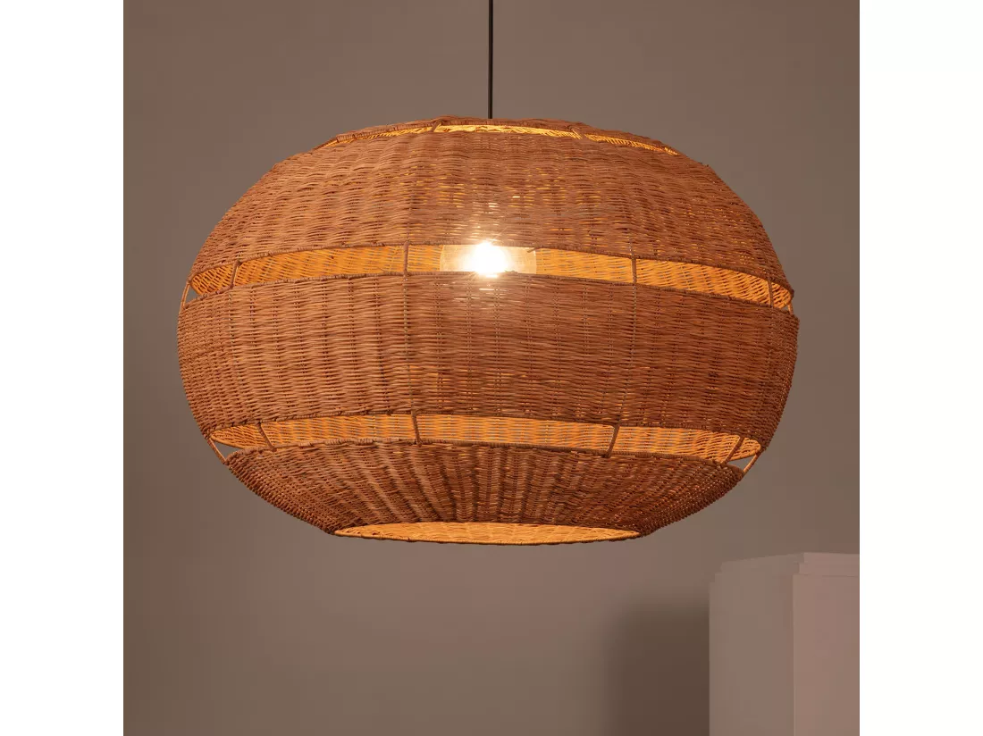 Suspension Rotin pour Extérieure Oblate Bulang Ø800 mm ILUZZIA