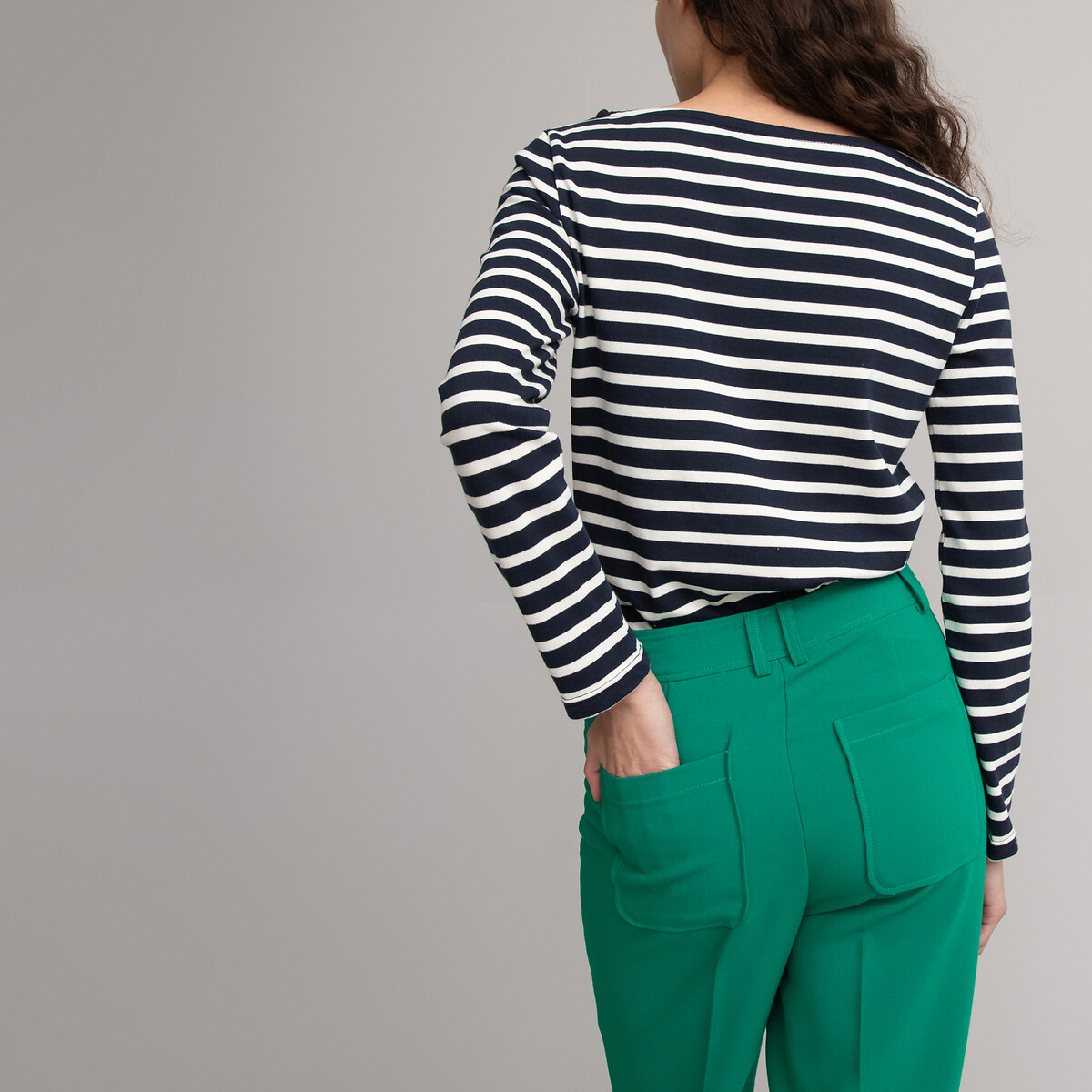 COLEÇÃO LA REDOUTE<br>Camiseta listrada com decote canoa e mangas compridas